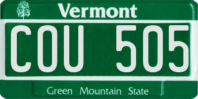 VT license plate COU505