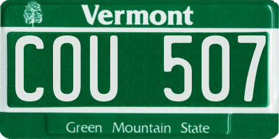 VT license plate COU507