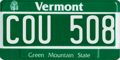 VT license plate COU508