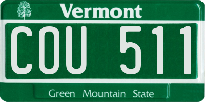 VT license plate COU511