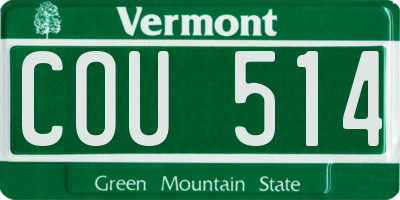 VT license plate COU514