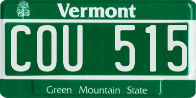 VT license plate COU515
