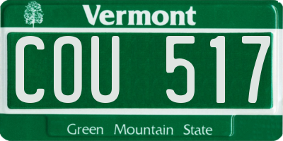 VT license plate COU517