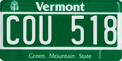 VT license plate COU518