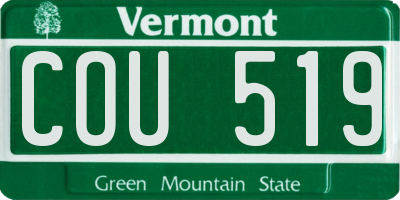 VT license plate COU519