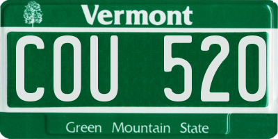 VT license plate COU520