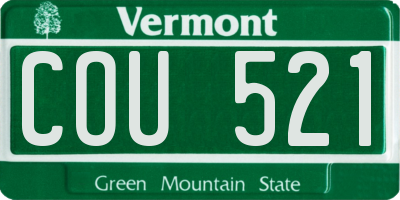 VT license plate COU521