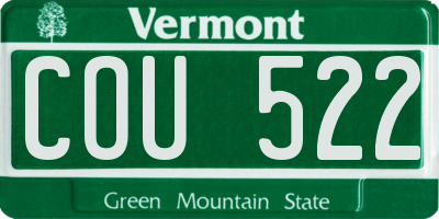 VT license plate COU522