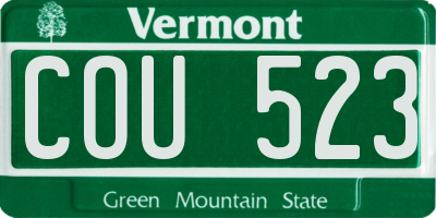 VT license plate COU523