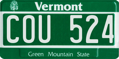 VT license plate COU524