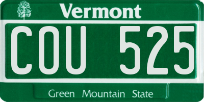 VT license plate COU525