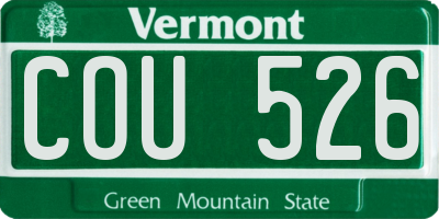 VT license plate COU526