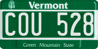 VT license plate COU528