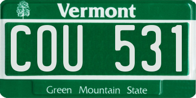 VT license plate COU531