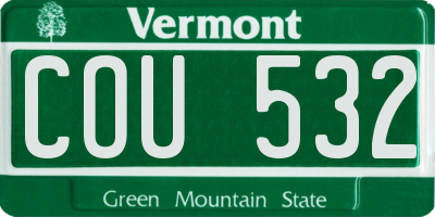 VT license plate COU532