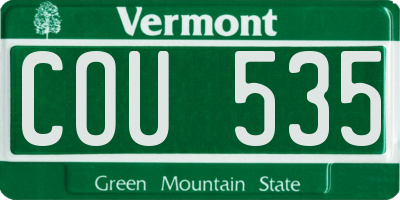 VT license plate COU535