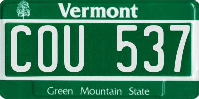 VT license plate COU537