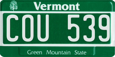 VT license plate COU539
