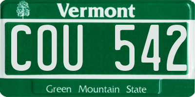 VT license plate COU542