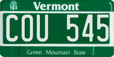 VT license plate COU545