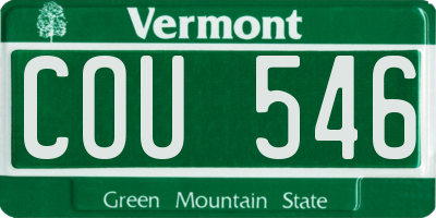 VT license plate COU546