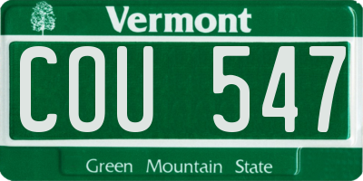 VT license plate COU547