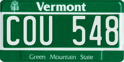VT license plate COU548