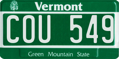 VT license plate COU549