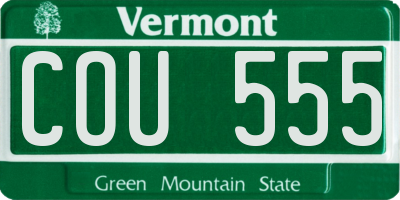 VT license plate COU555