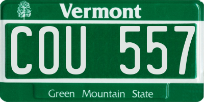 VT license plate COU557