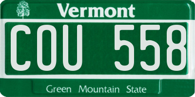 VT license plate COU558