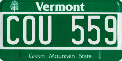 VT license plate COU559