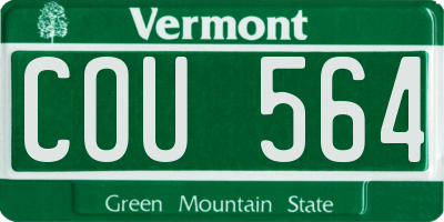 VT license plate COU564