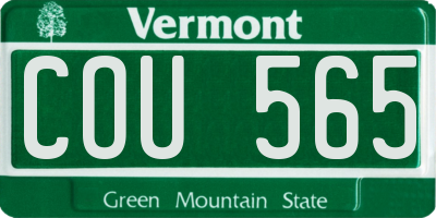 VT license plate COU565