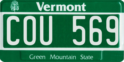 VT license plate COU569
