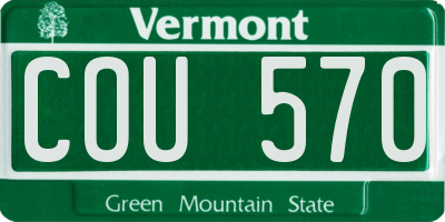 VT license plate COU570