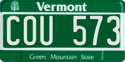 VT license plate COU573