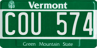 VT license plate COU574