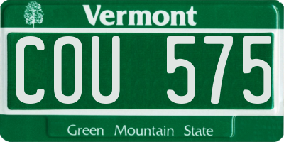 VT license plate COU575