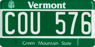 VT license plate COU576