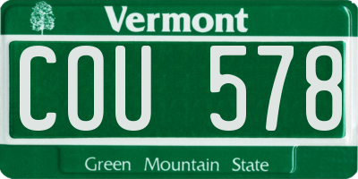 VT license plate COU578