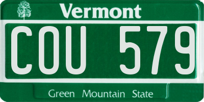 VT license plate COU579