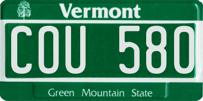 VT license plate COU580