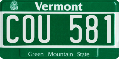 VT license plate COU581