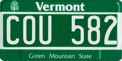 VT license plate COU582