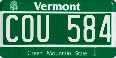 VT license plate COU584
