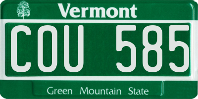 VT license plate COU585