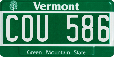 VT license plate COU586
