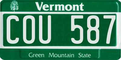 VT license plate COU587