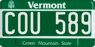 VT license plate COU589